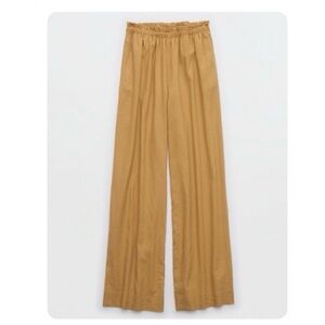 Aerie Linen Blend Trousers in Tan